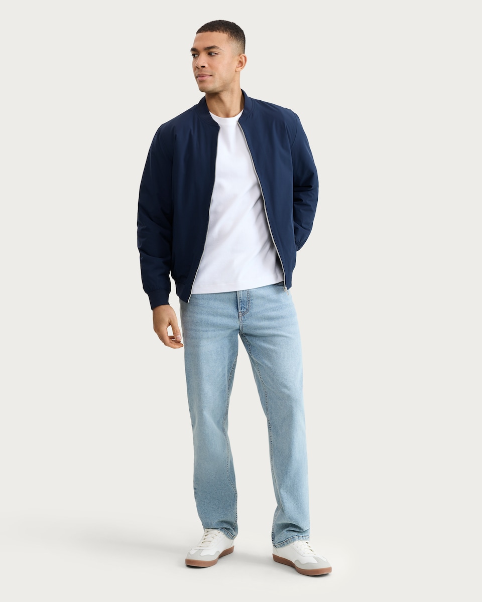 image 1 of F&F Zip Up Bomber Jacket in Navy