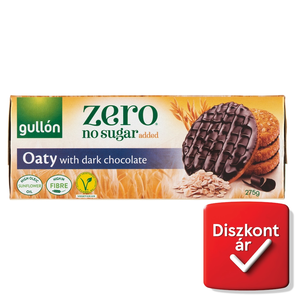Gullón Zero étcsokoládés zabkeksz édesítőszerrel 275 g  1. kép