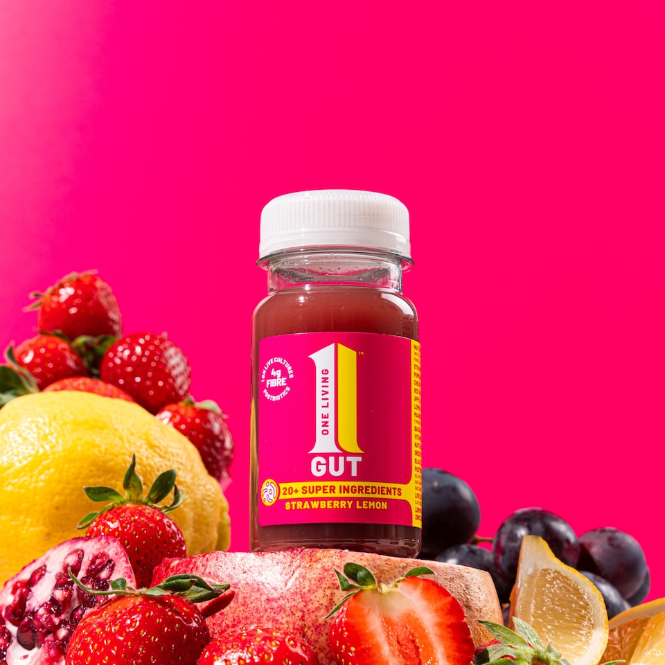 image 1 of One Living Strawberry Lemon Gut Health Shot 100ml