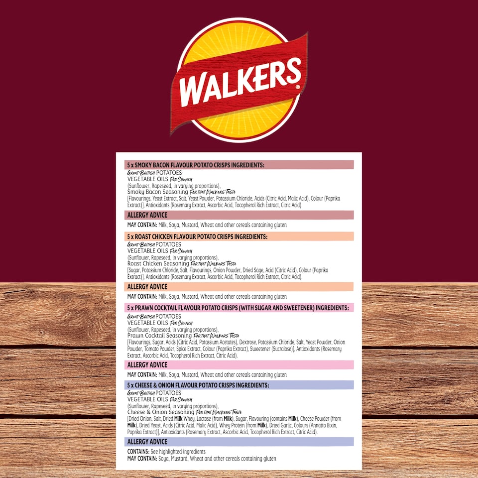 image 1 of Walkers Meaty Variety Crisps - 20 x 25g