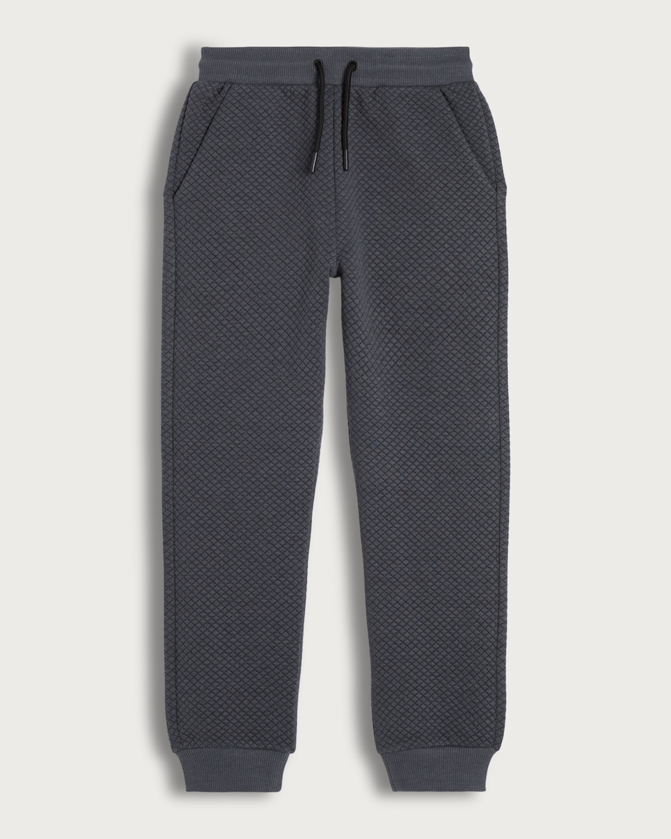 F&F Boys Textured Drawstring Cuffed Joggers in Grey