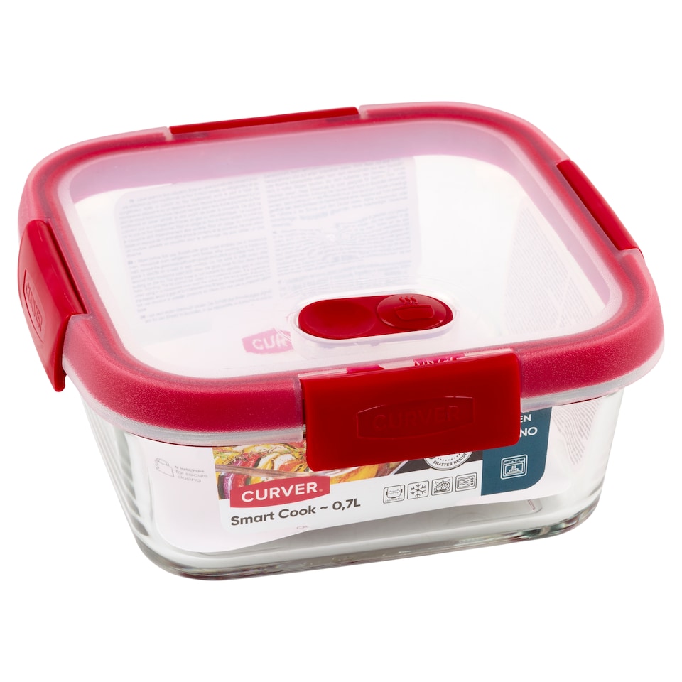 Curver Smart Cook üveg ételtartó 16 cm x 16 cm x 7 cm 0,7 l  1. kép
