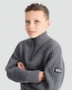 image 2 of F&F Boys Chenille Half-Zip Knitted Jumper in Khaki