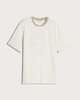 image 4 of F&F Cotton Rich Heavyweight Stripe Print Short Sleeved T-Shirt in Cream
