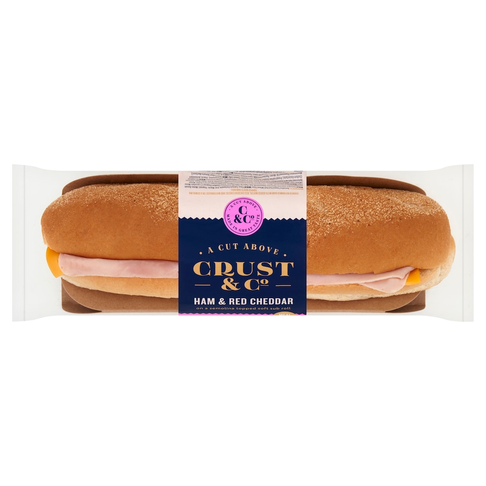 Crust & Co Ham & Red Cheddar Sub Roll 149g