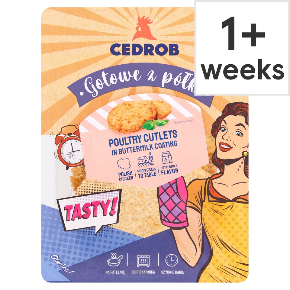 Cedrob Poultry Buttermilk Coated Cutlets 450G Tesco Groceries