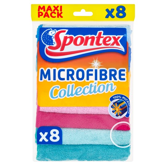 SPONTEX MICROFIBRE CLOTH 8 PACK Tesco Groceries