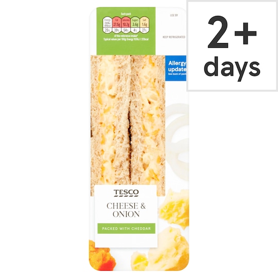 Tesco Cheese & Onion Sandwich Tesco Groceries