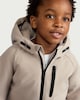 image 2 of F&F Boys Zip Up Hooded Parka in Stone