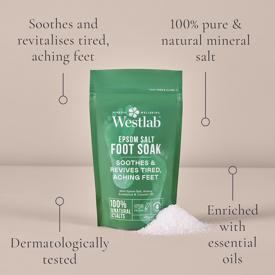 image 1 of Westlab Epsom Salt Foot Care with Arnica, Eucalyptus & Coconut Oil 450g