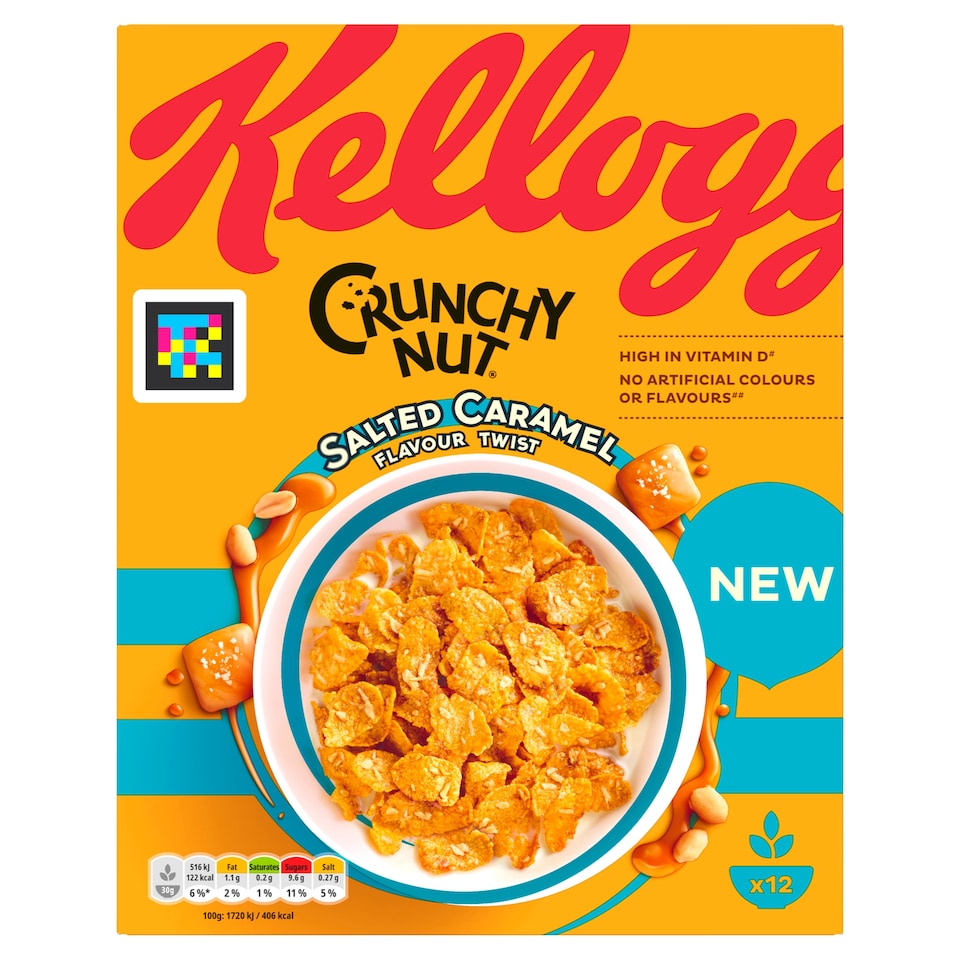 image 1 of Kellogg's Crunchy Nut Salted Caramel Breakfast Cereal 375g