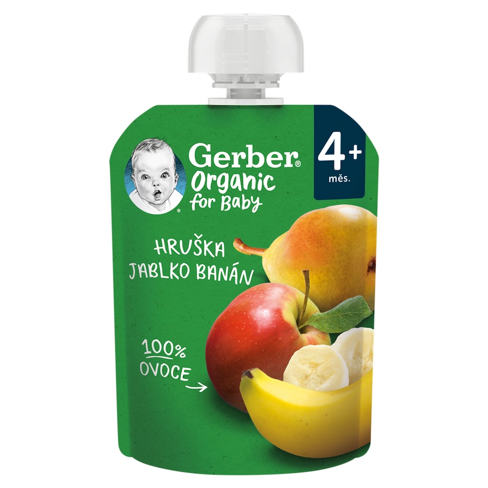 Gerber Pear-Apple-Banana Organic Fruit Puree 4+ Months 90 g
