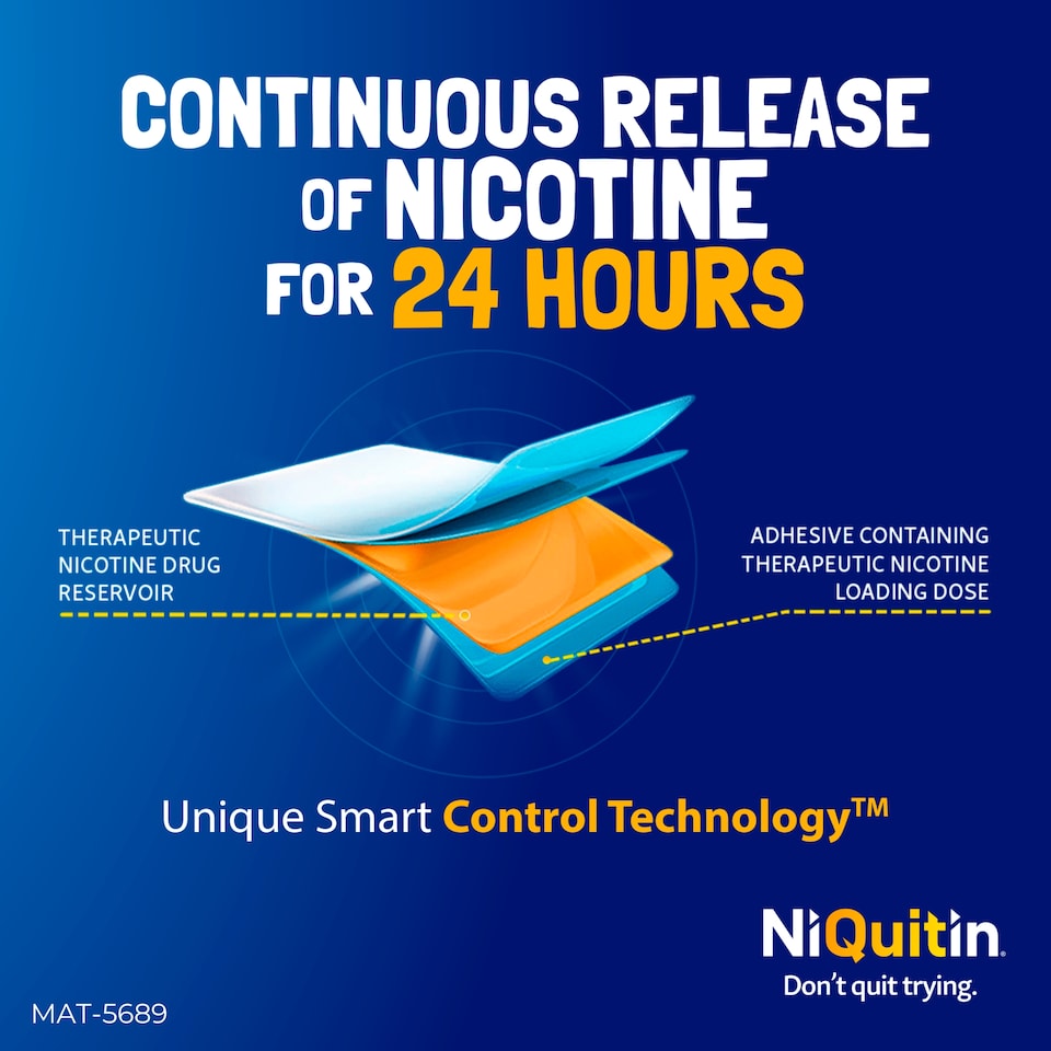 image 1 of NiQuitin Clear Patch Stop Smoking Aid 14mg Nicotine Patches 7s