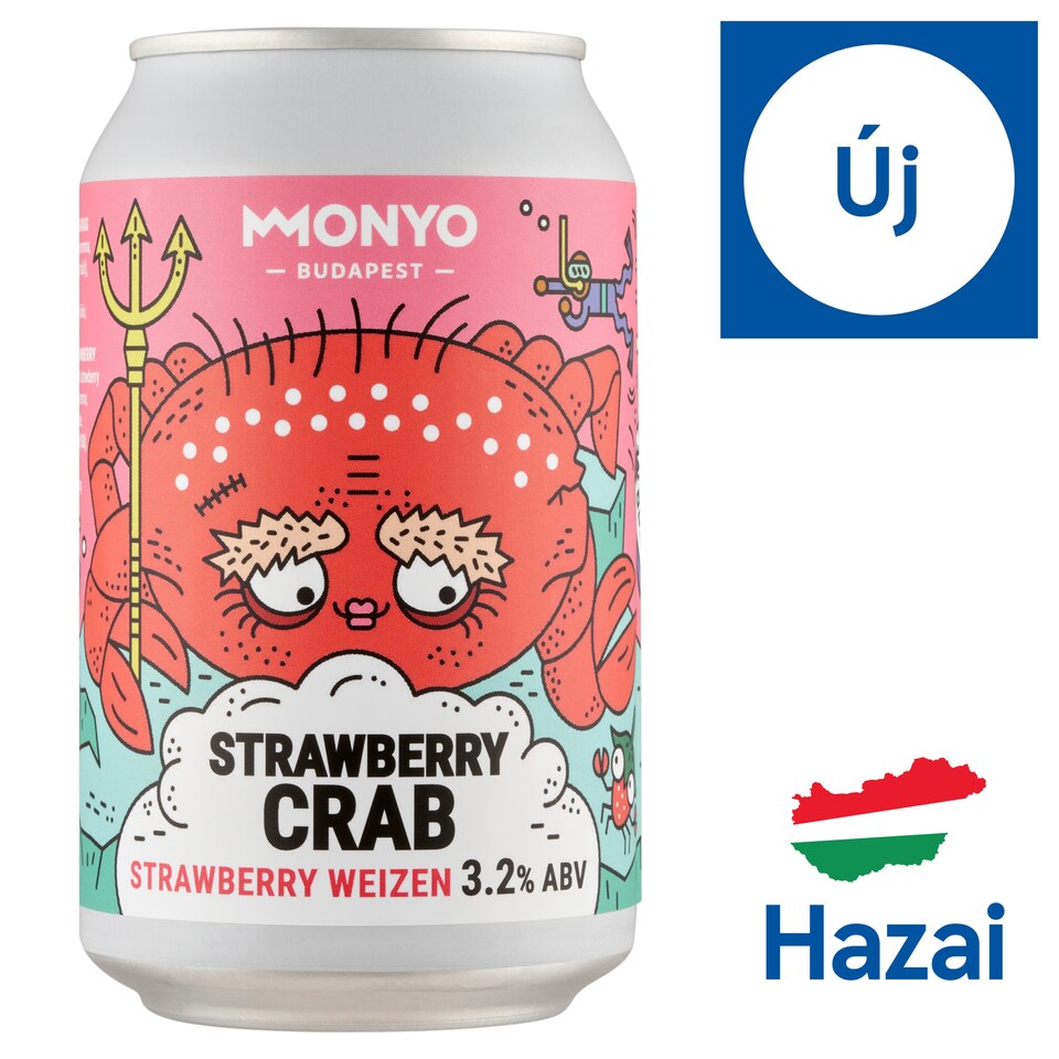 MONYO Strawberry Crab Bavarian Wheat Beer Based Strawberry Flavored Carbonated Drink 3,2% 330 ml