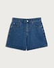 image 4 of F&F A-Line Denim Shorts in Blue