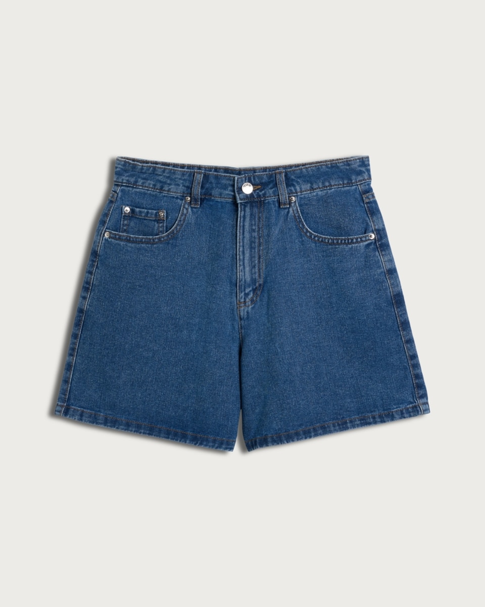 image 1 of F&F A-Line Denim Shorts in Blue