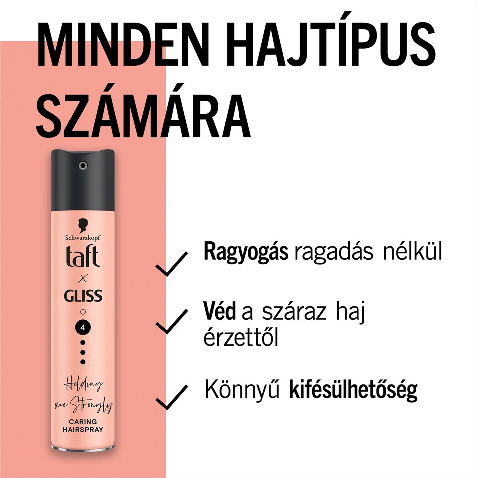 image 1 of Taft X Gliss Holding me Strongly Caring Hairspray 250 ml