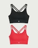 image 1 of F&F Active 2-Pack Strappy Light Support Sports Bras in Multi