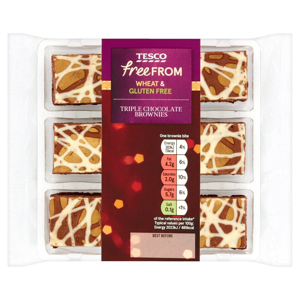 Tesco Free From Triple Chocolate Brownie Bites 9 Pack