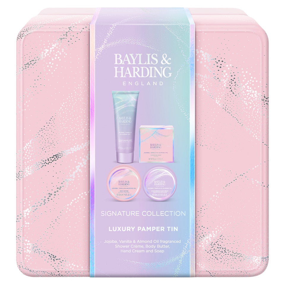 image 1 of Baylis & Harding Jojoba, Vanilla & Almond Oil Luxury Pamper Tin Gift Set