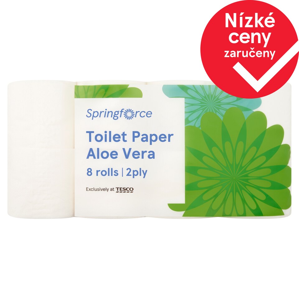 Springforce Toilet Paper Aloe Vera 2 Ply 8 Rolls