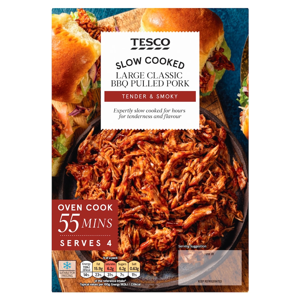 Tesco Slow Cooked Large Smoky BBQ Pulled Pork 700g 