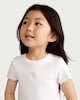 image 1 of F&F Girls Cotton Rich Rainbow Embroidered T-Shirt in Cream