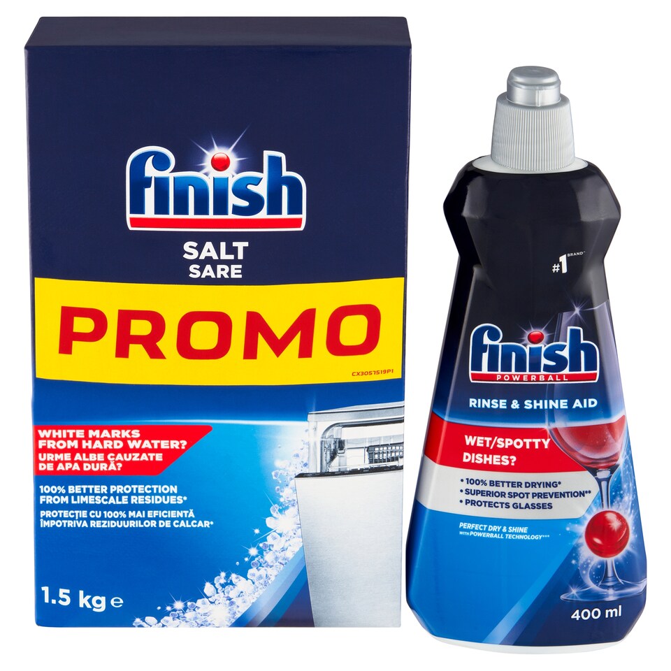 obrázok 1 z Finish Soľ do umývačky 1,5 kg + Regular leštidlo 400 ml