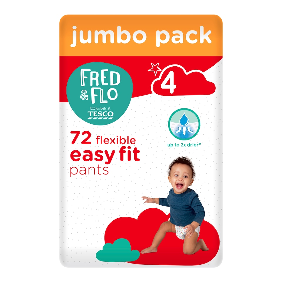 image 1 of Fred & Flo Easy Fit Pants Jumbo Pack Size 4 72 Pack