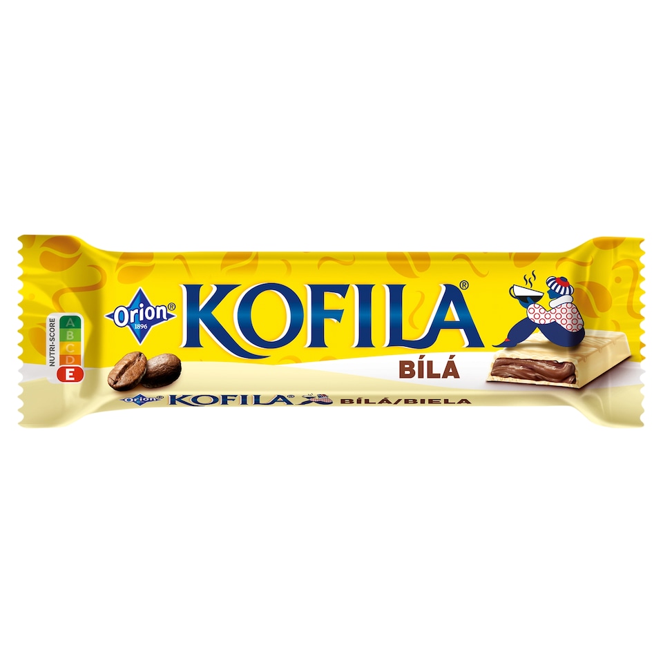 Kofila White, White Icing Bar with Coffee Filling 35g