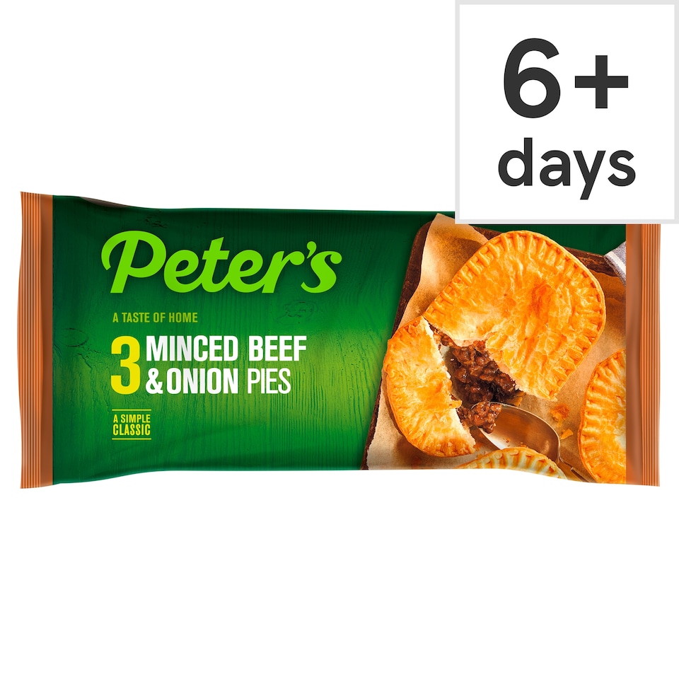 Peters Minced Beef & Onion Pie 3 Pack (L)