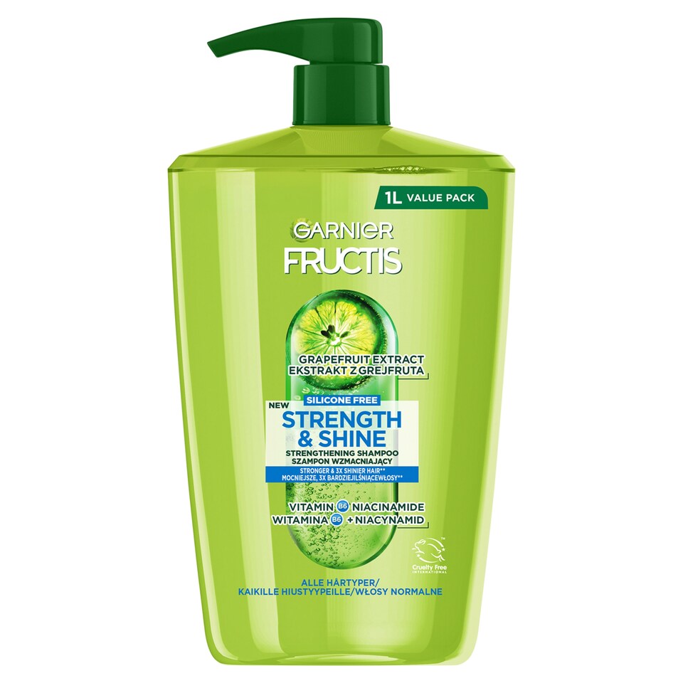 Garnier Fructis Strength & Shine Fortifying Shampoo for all hair lacking vitality, 1000 ml