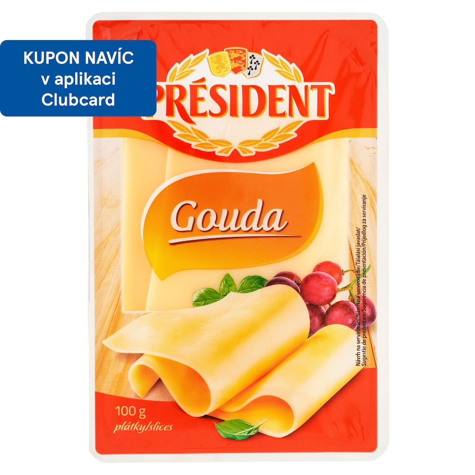 Obrázek 1 pro produkt Président Gouda plátky 100g