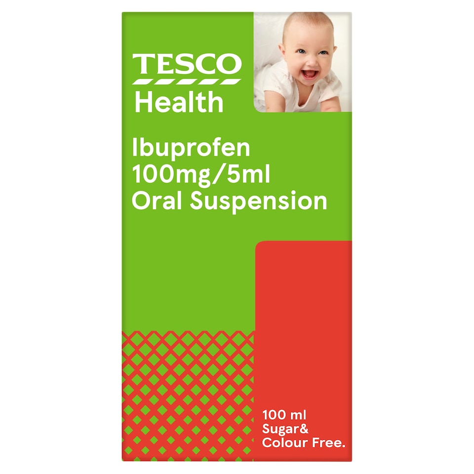 Tesco Health Ibuprofen Orange Suspension 100ml - Sugar & Colour Free
