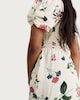 image 2 of F&F Floral Print Puff Sleeved Midi Dress in Cream
