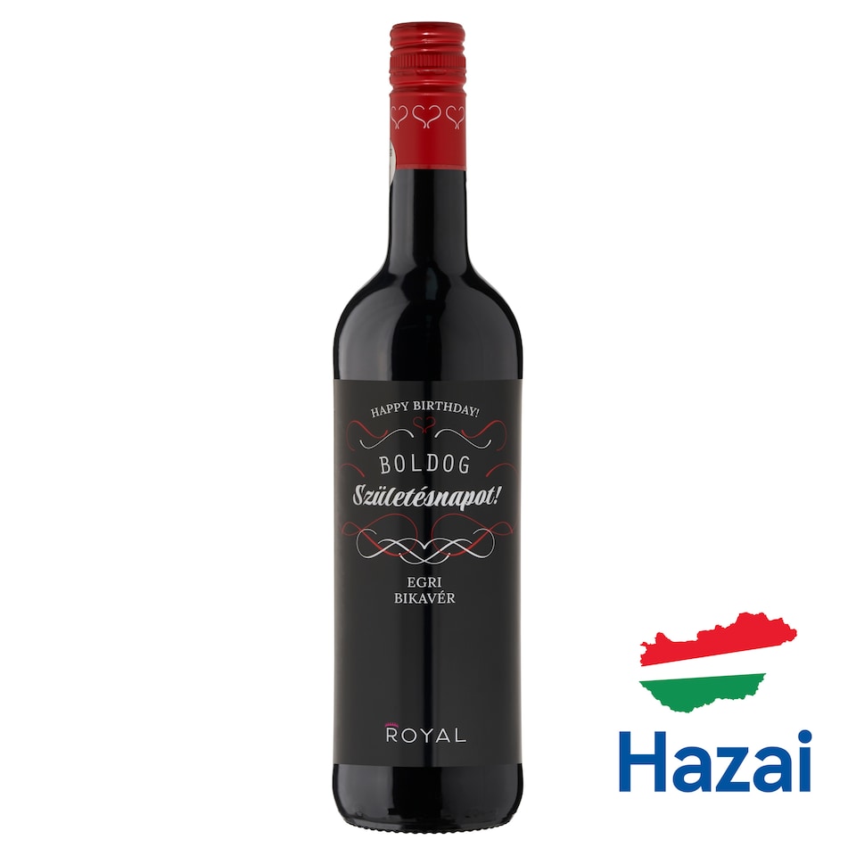 Royal Boldog Születésnapot! Egri Bikavér Classicus száraz vörösbor 12% 750 ml