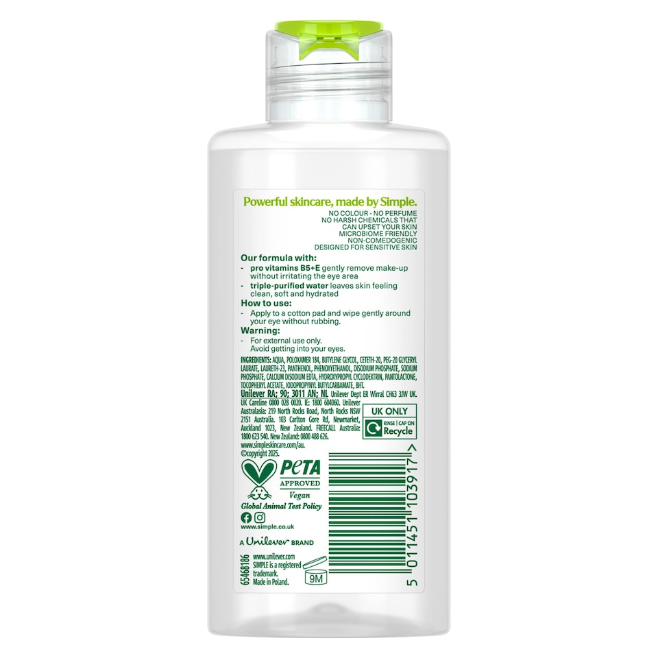 image 1 of Simple Kind To Eyes Eye Make-Up Remover 125Ml