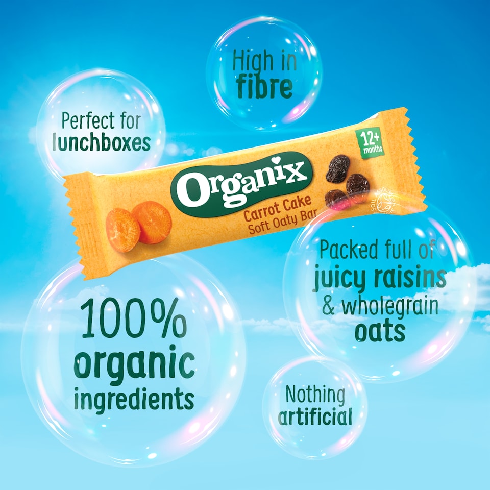 image 1 of Organix Carrot Cake Soft Oaty Bars 6x23g