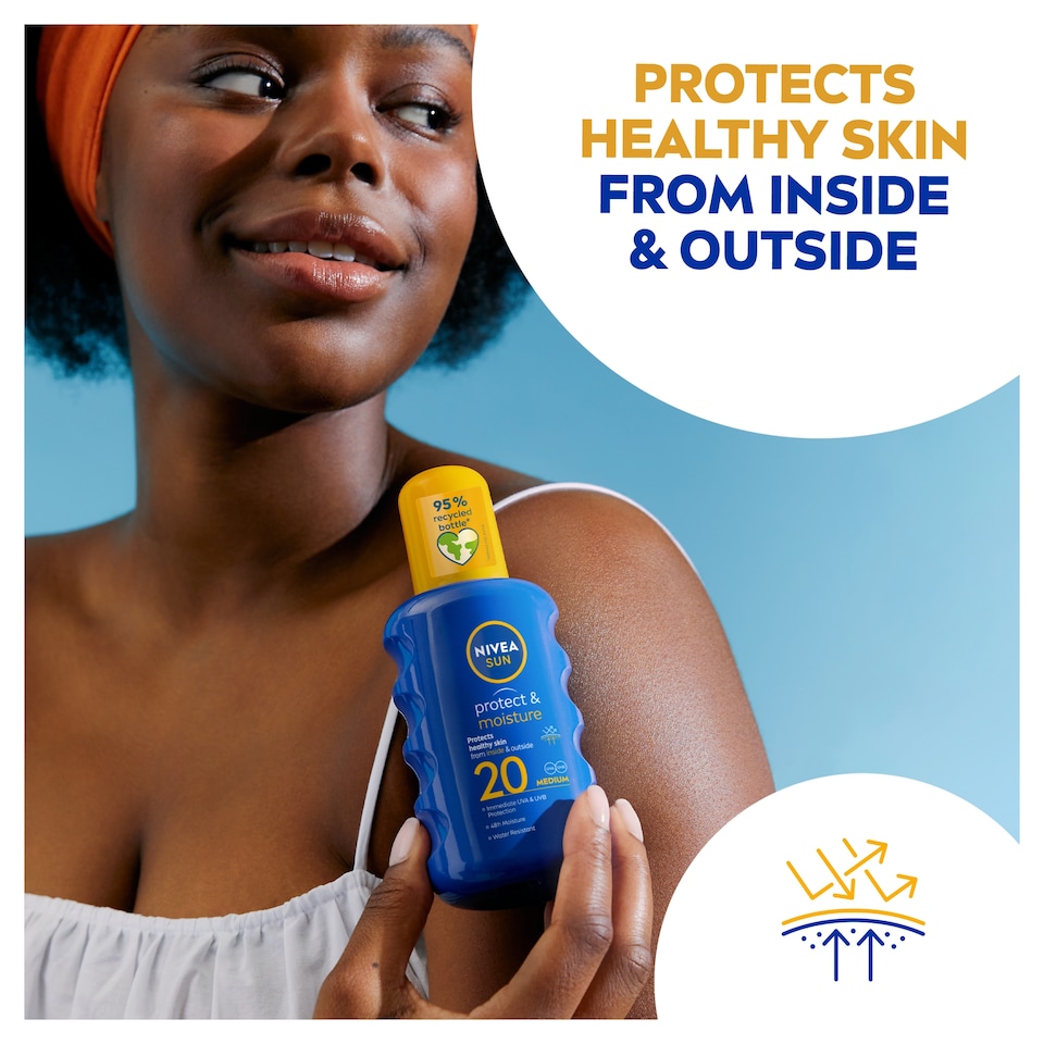 image 1 of NIVEA SUN Protect & Moisture Sun Cream Spray SPF20 200ml