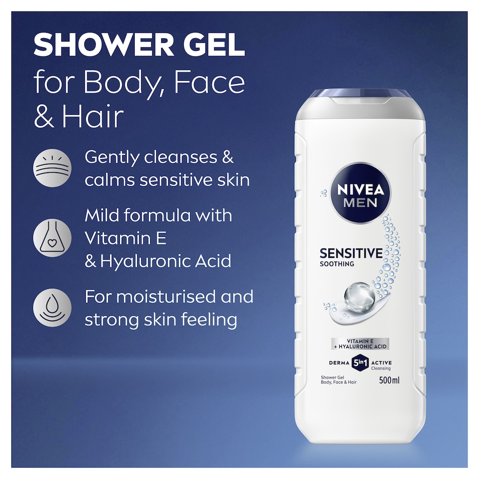 image 1 of Nivea Men Sensitive Shower Gel 500Ml