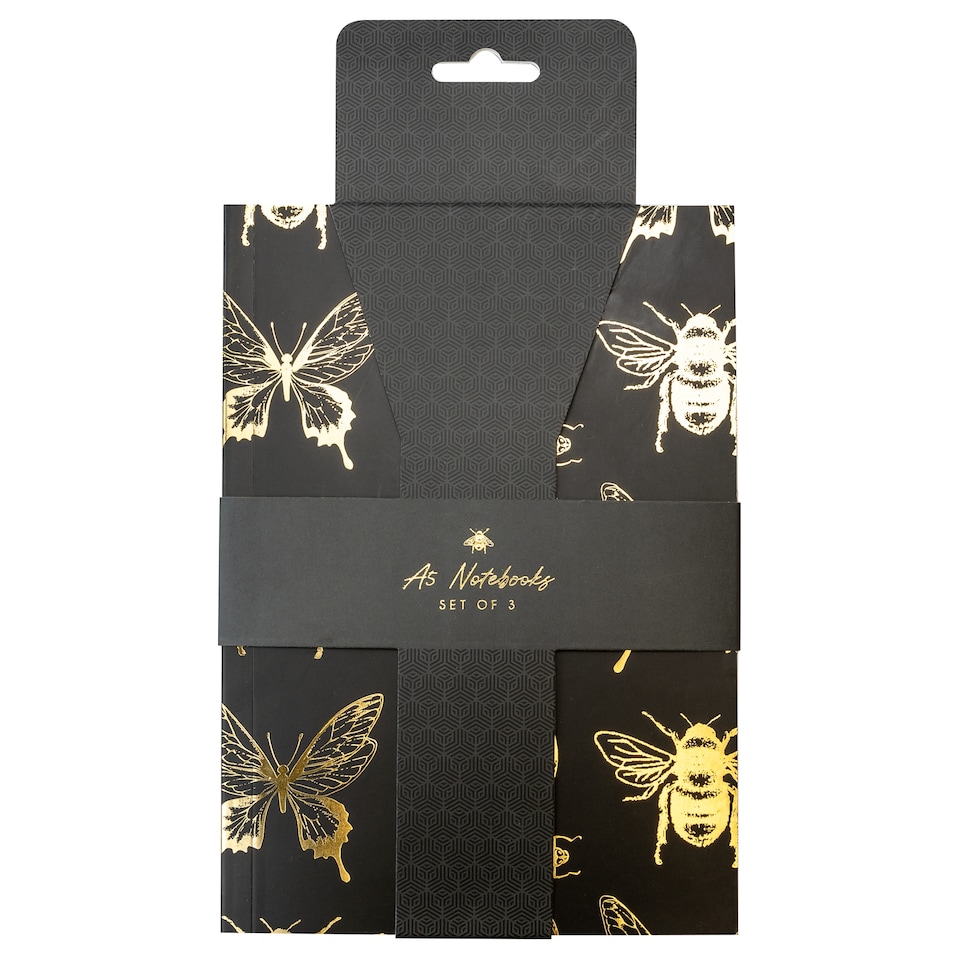image 1 of Bee Set Of 3 Notebooks A5