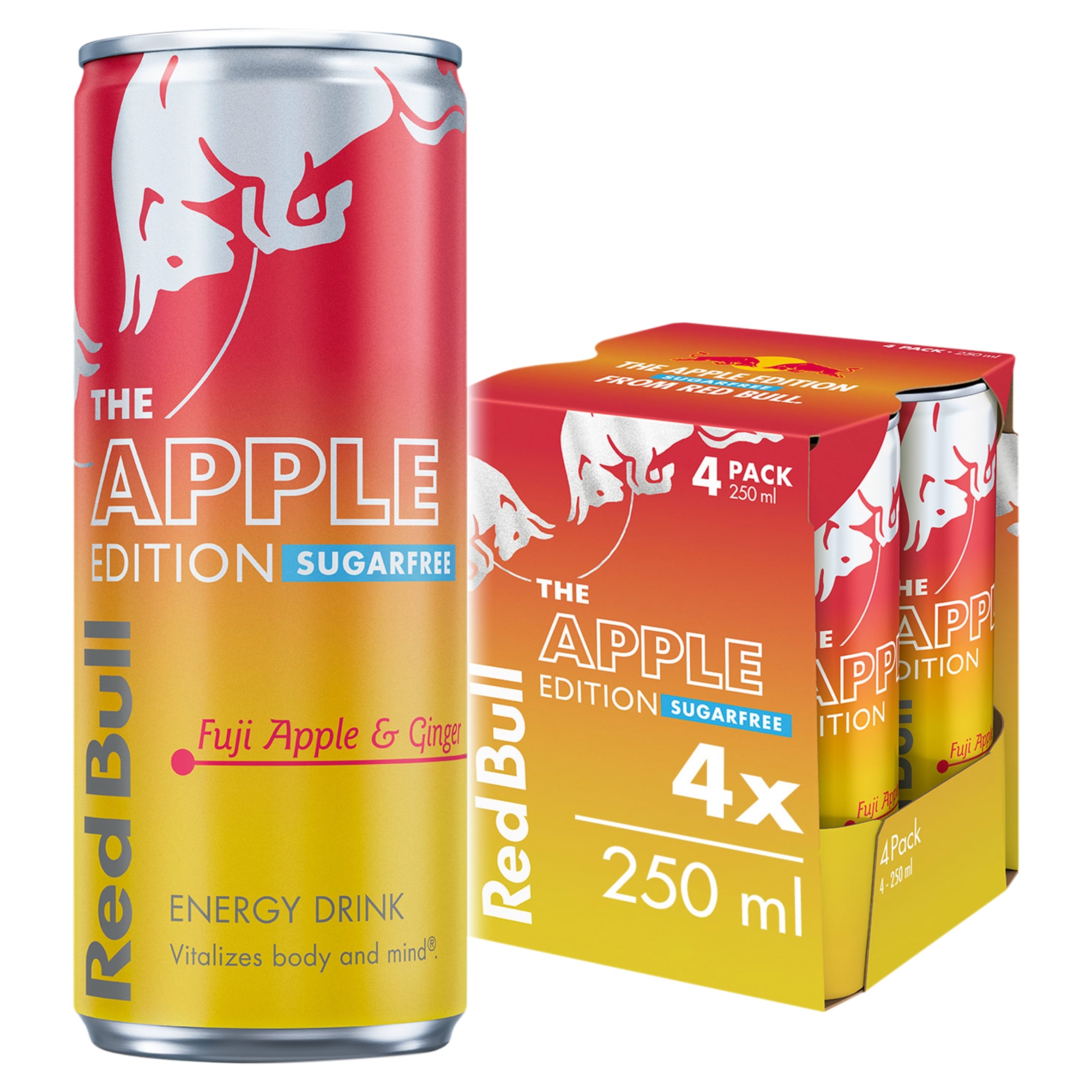 Red Bull Sugar Free Winter Apple & Ginger Edition Energy Drink 4 x 250ml