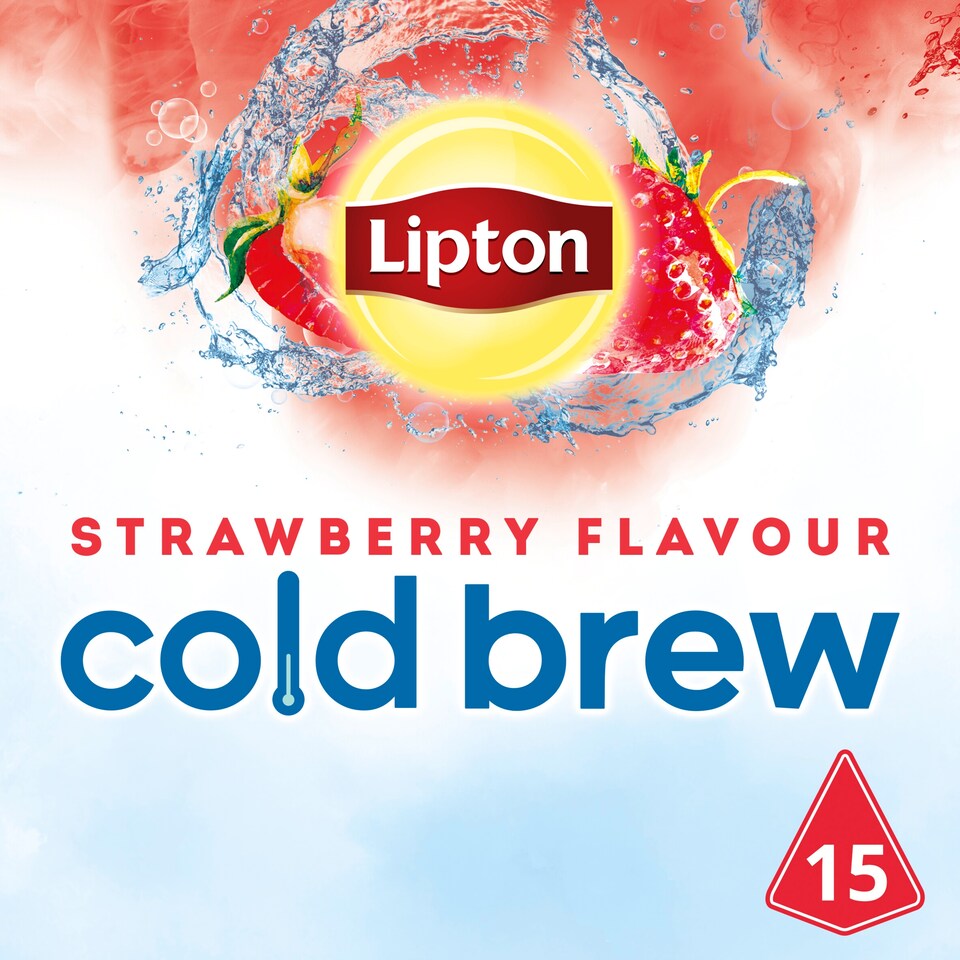 image 1 of Lipton Cold Brew Strawberry Flavoured 15 Teabags 37.5G