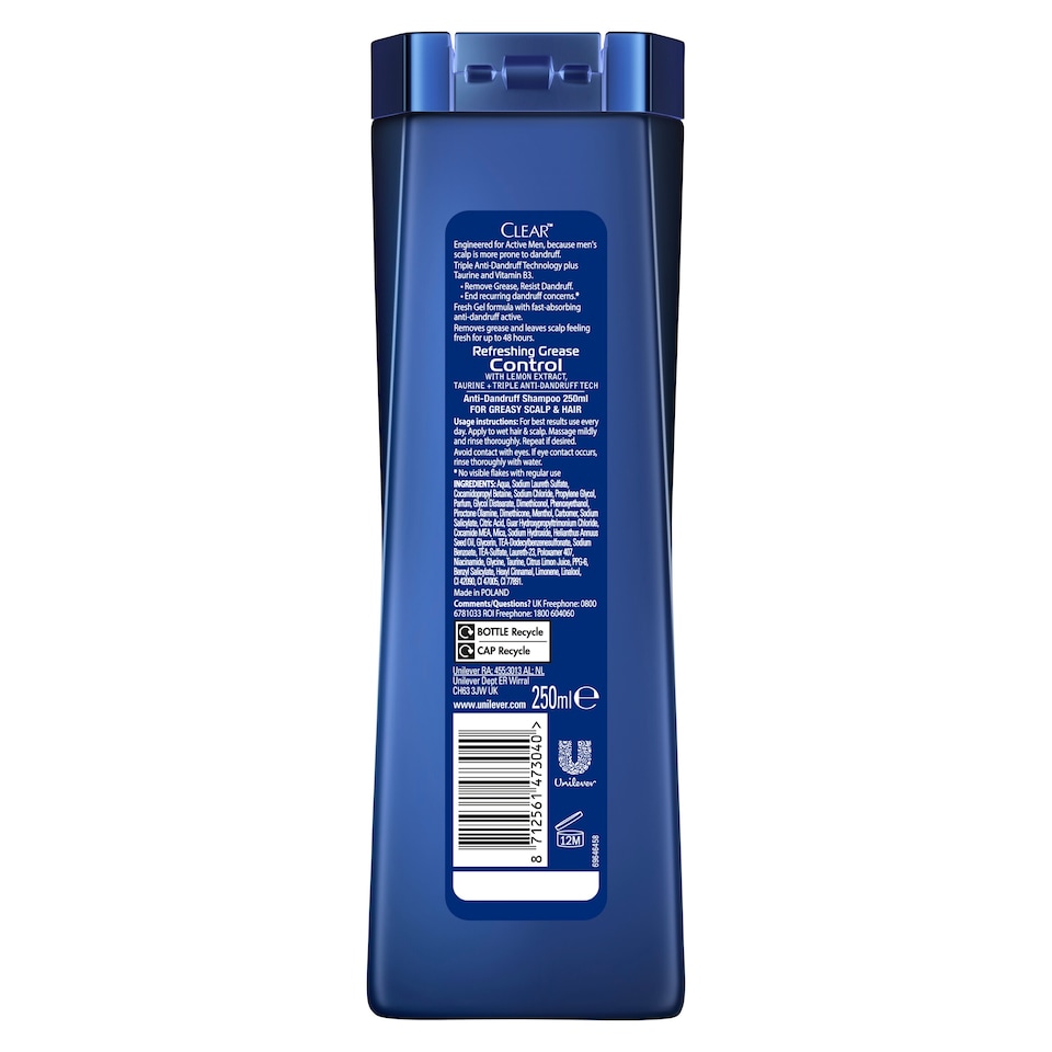 image 1 of Clear Grease Control Anti-Dandruff Shampoo 250Ml