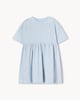 image 1 of F&F Girls Pure Cotton Bow Print Dress in Multi Blue