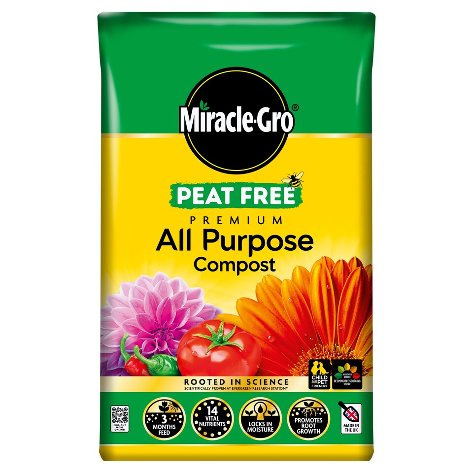image 1 of Miracle Gro Premium Peat Free Compost 40L