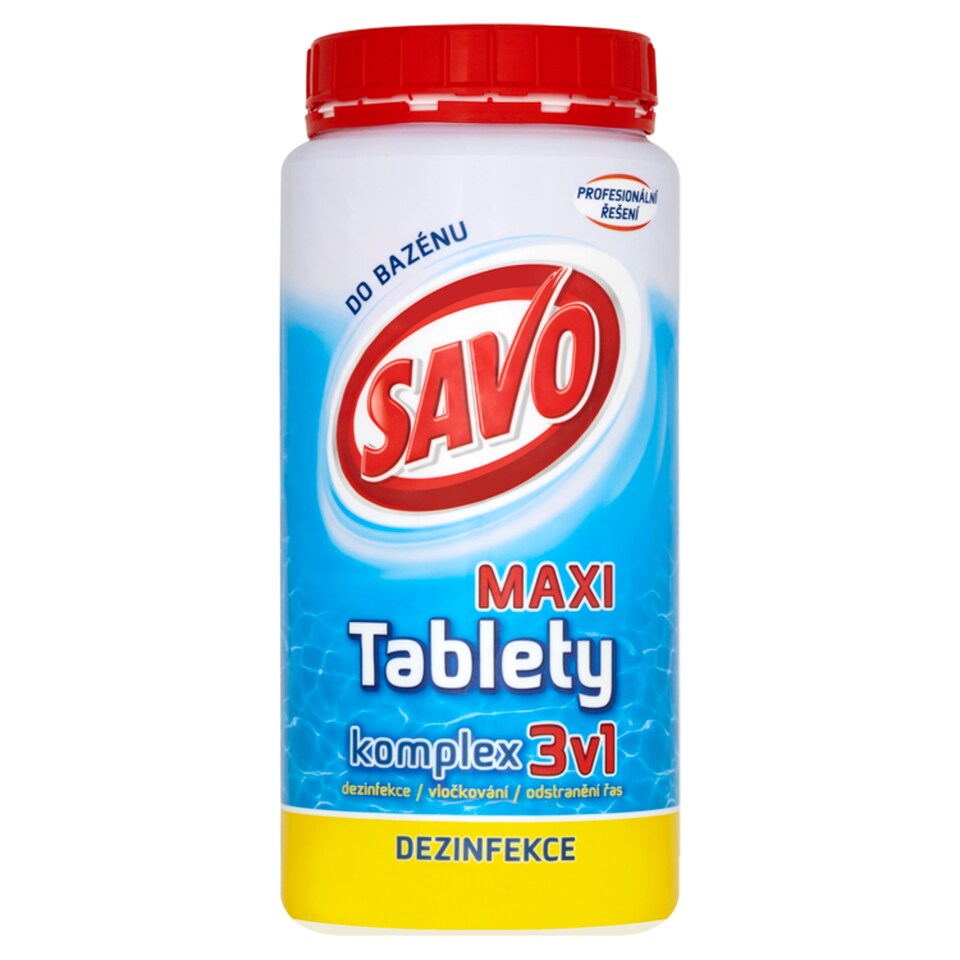 Obrázek 1 pro produkt Savo do bazénu Chlorové tablety MAXI komplex 3v1 1,4kg