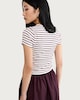 image 3 of F&F Cotton Rich Striped Cropped T-Shirt in Multi Pink