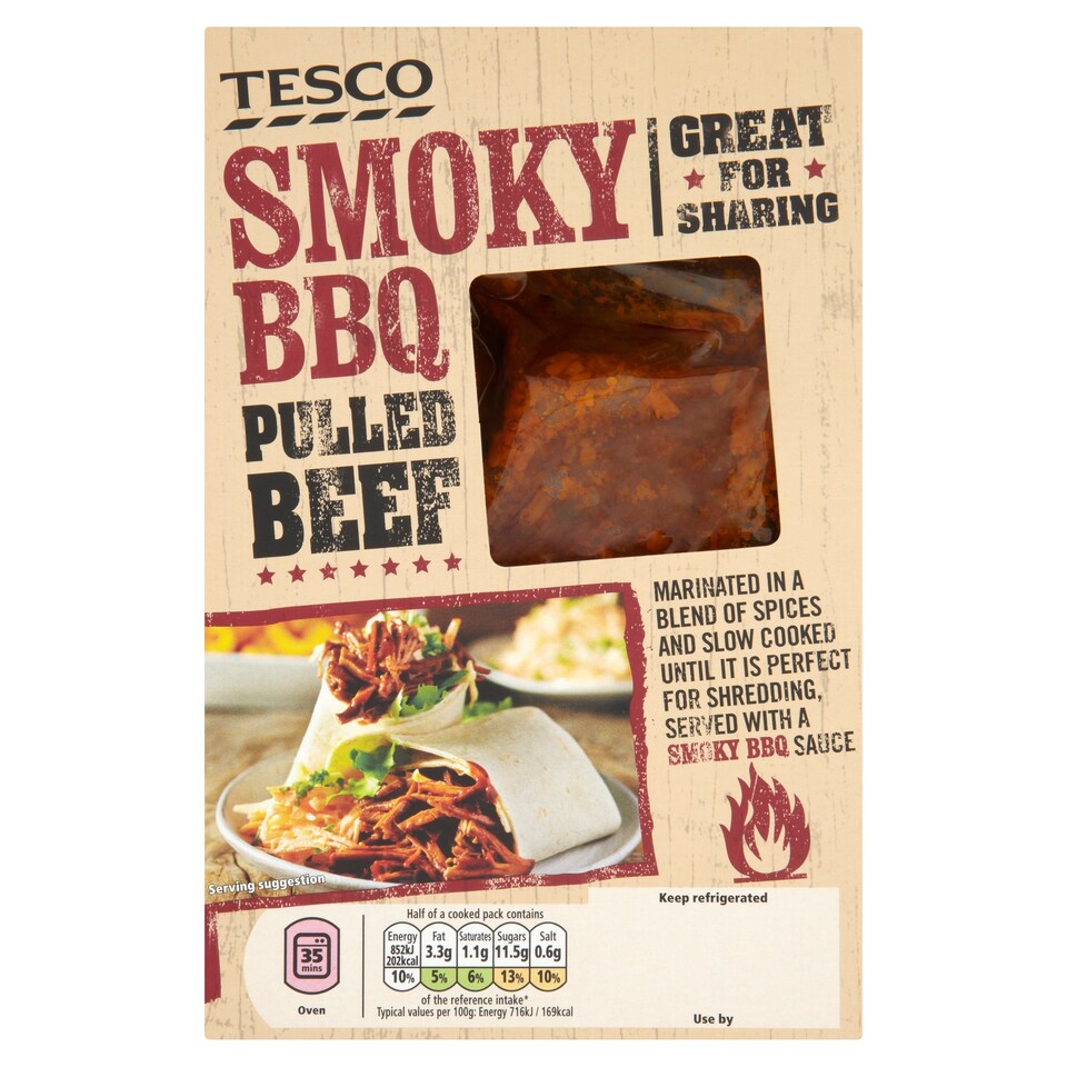 Tesco Smoky BBQ Pulled Beef 320G