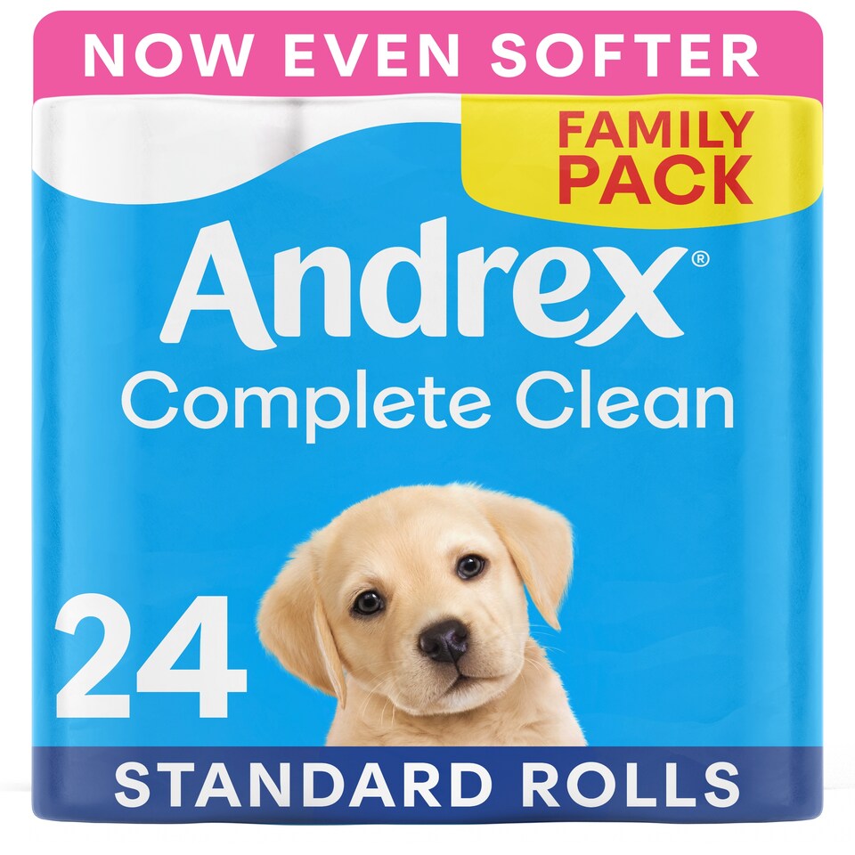 image 1 of Andrex Complete Clean Toilet Tissue 24 Standard Rolls